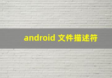 android 文件描述符